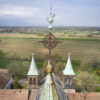 Vue sur la flèche de la tour de croisée de l'église abbatiale.